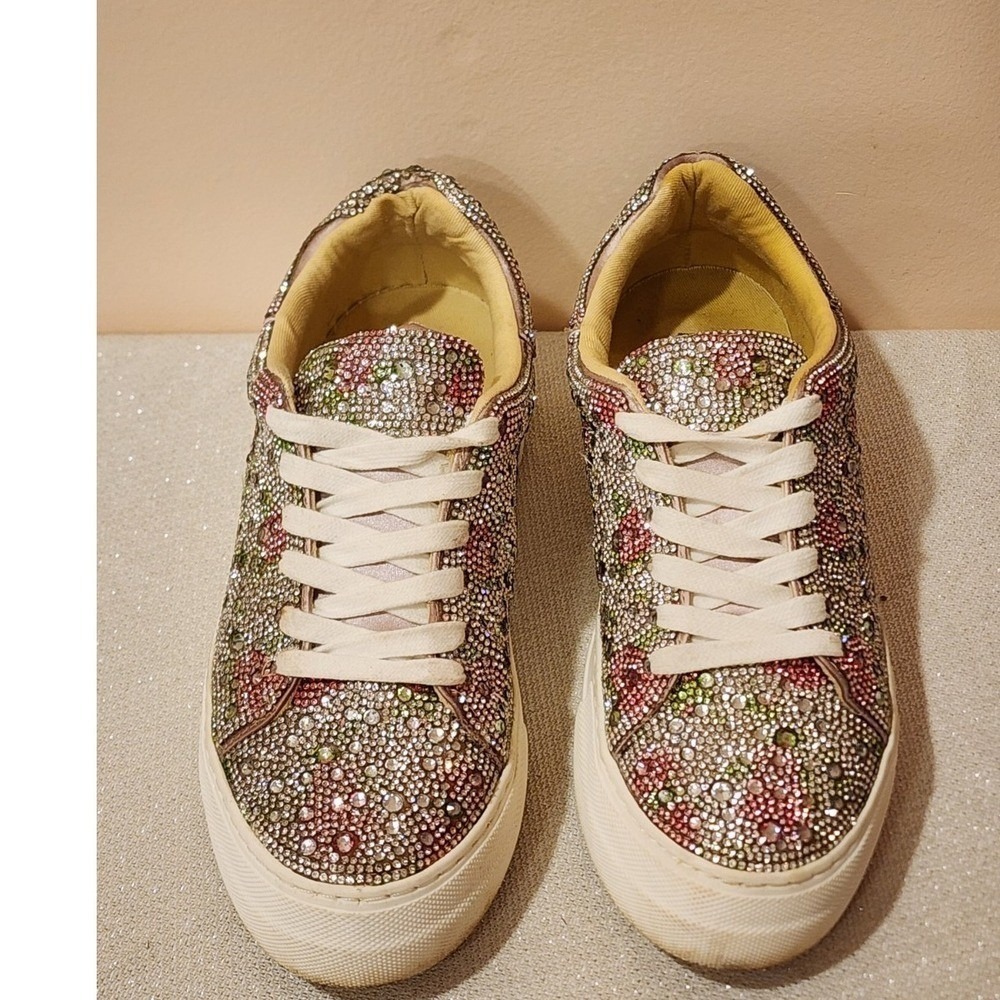 Betsey Johnson Multicolor Crystal Floral Sneakers
